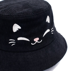 Black Cat Corduroy Bucket Hat Bucket Hats Flair Fighter