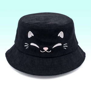 Black Cat Corduroy Bucket Hat Bucket Hats Flair Fighter