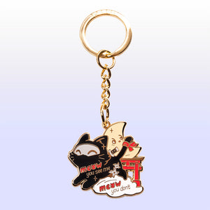Ninja Cat Enamel Keychain Keychain Flair Fighter