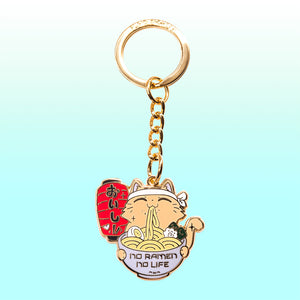No Ramen No Life Cat Enamel Keychain Keychain Flair Fighter