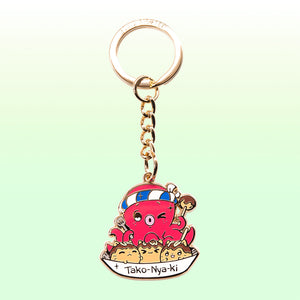Tako-Nya-Ki Kitties Enamel Keychain Keychain Flair Fighter