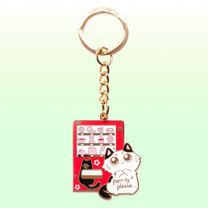Vending Machine Cat Enamel Keychain Keychain Flair Fighter