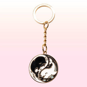 Yin Yang Beluga Whales Enamel Keychain Keychain Flair Fighter