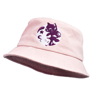 Day & Night Cats Pink Corduroy Bucket Hat Bucket Hats Flair Fighter