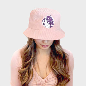 Day & Night Cats Pink Corduroy Bucket Hat Bucket Hats Flair Fighter