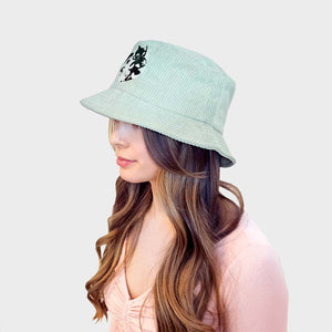 Day & Night Cats Teal Corduroy Bucket Hat Bucket Hats Flair Fighter