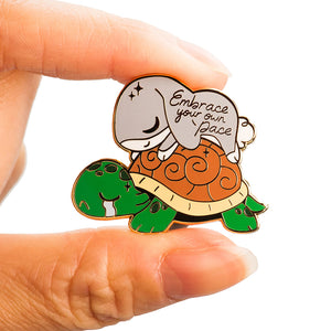 Rabbit & Turtle Enamel Pin Brooches & Lapel Pins Flair Fighter