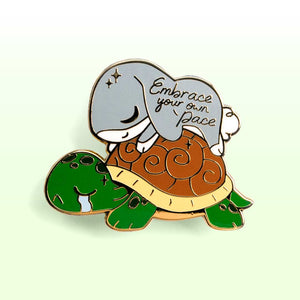 Rabbit & Turtle Enamel Pin Brooches & Lapel Pins Flair Fighter