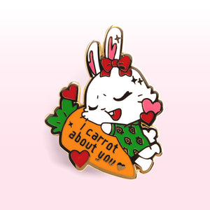 I Carrot About You Bunny Enamel Pin Brooches & Lapel Pins Flair Fighter