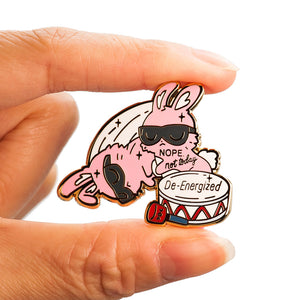 De-Energized Bunny Enamel Pin Brooches & Lapel Pins Flair Fighter