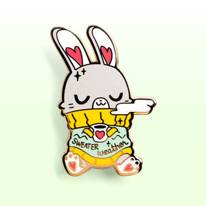 Sweater Weather Bunny Enamel Pin Brooches & Lapel Pins Flair Fighter