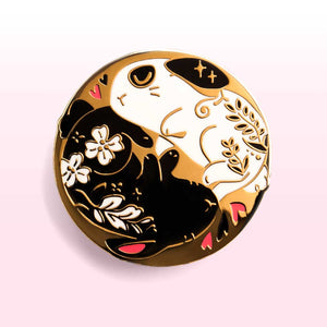 Black & White Bunnies Flop Enamel Pin Brooches & Lapel Pins Flair Fighter