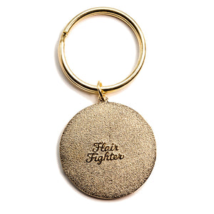 Black & White Bunnies Flop Enamel Keychain  Flair Fighter