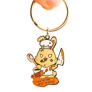 Bunny Cook Enamel Keychain  Flair Fighter