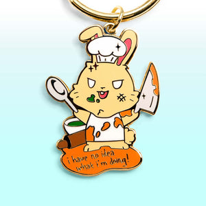 Bunny Cook Enamel Keychain  Flair Fighter   