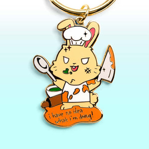Bunny Cook Enamel Keychain  Flair Fighter