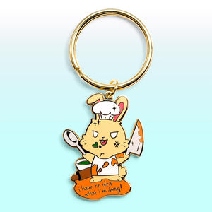 Bunny Cook Enamel Keychain  Flair Fighter
