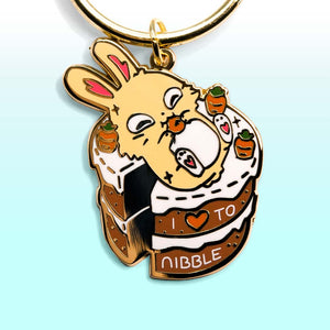 Carrot Cake Bunny Enamel Keychain  Flair Fighter