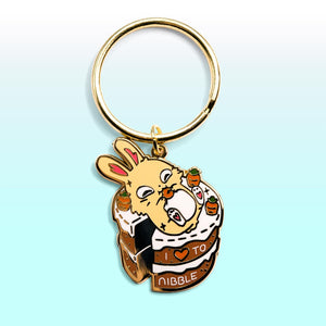 Carrot Cake Bunny Enamel Keychain  Flair Fighter