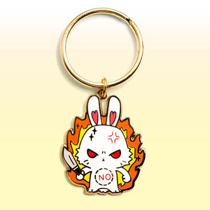 NO Bunny Enamel Keychain  Flair Fighter