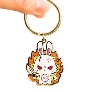 NO Bunny Enamel Keychain  Flair Fighter