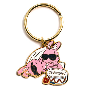 De-Energized Bunny Enamel Keychain  Flair Fighter