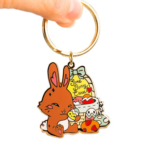 Some Bunny Cares Enamel Keychain  Flair Fighter