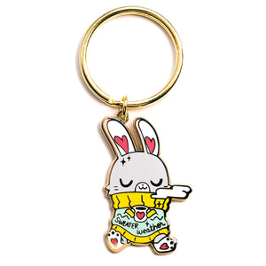 Sweater Weather Bunny Enamel Keychain  Flair Fighter