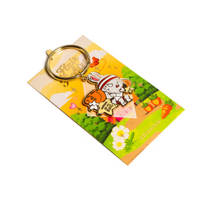 Weight Lifting Bunny Enamel Keychain  Flair Fighter