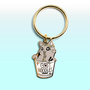 Cat (Cup) Noodles Enamel Keychain  Flair Fighter