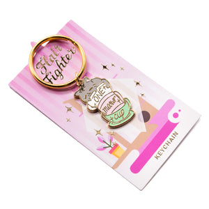 One Meowr Cup Cat Enamel Keychain  Flair Fighter
