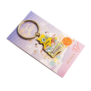 Sorry I'm Fully Booked Cat Enamel Keychain  Flair Fighter