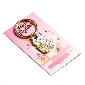You're My Bestea Boba Cat Enamel Keychain (Matcha Green Tea Special Edition)  Flair Fighter