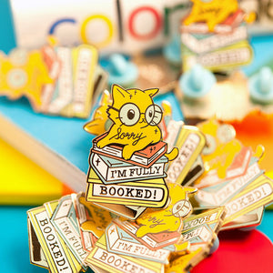 Sorry I'm Fully Booked Cat Enamel Pin Brooches & Lapel Pins Flair Fighter