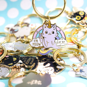 Meowgical Caticorn Unicorn Cat Enamel Keychain  Flair Fighter