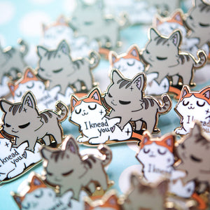 I Knead You (Turkish Van & European Shorthair Cat) Enamel Pin Brooches & Lapel Pins Flair Fighter