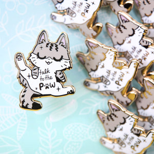 Talk To The Paw (Egyptian Mau Cat) Enamel Pin Brooches & Lapel Pins Flair Fighter