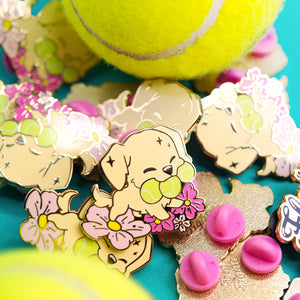 Golden Retriever Tennis Balls Enamel Pin Brooches & Lapel Pins Flair Fighter
