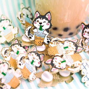 Besteas Boba Husky Enamel Pin Brooches & Lapel Pins Flair Fighter