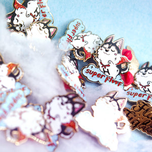 Super Floof Hero Husky Enamel Pin Brooches & Lapel Pins Flair Fighter