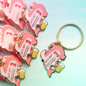 Let's Get Hammered Hammerhead Shark Enamel Keychain (Pink Variant) Keychains Flair Fighter