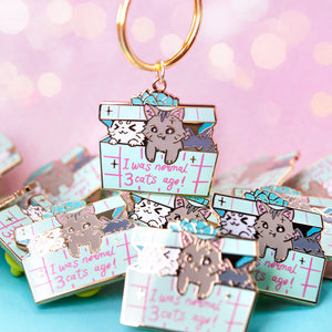 I Was Normal 3 Cats Ago (Domestic Shorthair Cat) Keychain  Flair Fighter