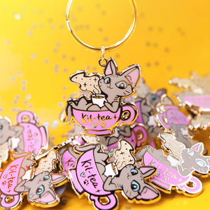 Kit-Tea (Sphynx Cat) Keychain  Flair Fighter