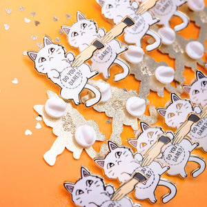 Do You Dare (Khao Manee Cat) Enamel Pin Brooches & Lapel Pins Flair Fighter