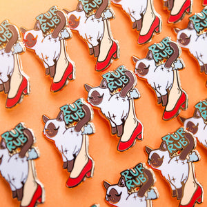 Purr Purr Rub Rub Ver. B Version LEFT LEG (Balinese) Enamel Pin Brooches & Lapel Pins Flair Fighter