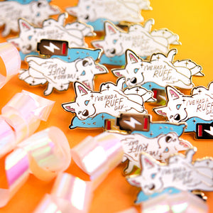 "I've Had a Ruff Day" Husky Enamel Pin Brooches & Lapel Pins Flair Fighter