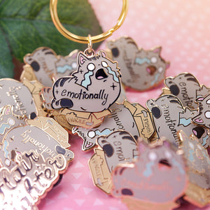 Emotionally Fragile (Maine Coon Cat) Keychain  Flair Fighter