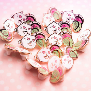 I Love Mochi Cat Enamel Pin Brooches & Lapel Pins Flair Fighter