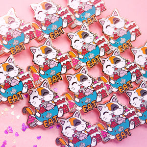 EAT (Calico Cat) Enamel Pin Brooches & Lapel Pins Flair Fighter