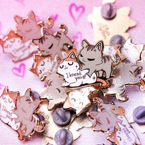 I Knead You (Turkish Van & European Shorthair Cat) Enamel Pin Brooches & Lapel Pins Flair Fighter
